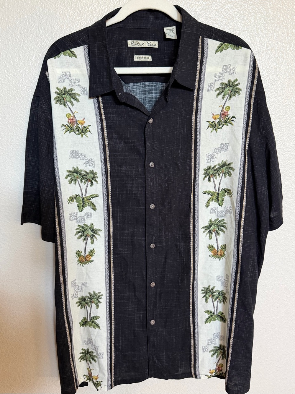 Batik Bay Rayon Hawaiian Shirt XXL Palm Tree Camp Shirt